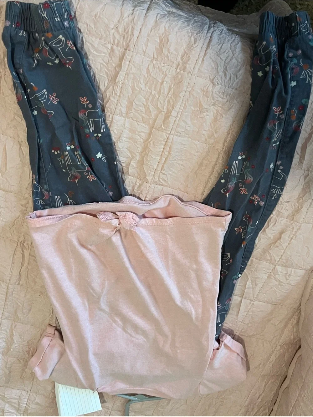 Garanimals Pink Top with Gray Floral Jogger Set
